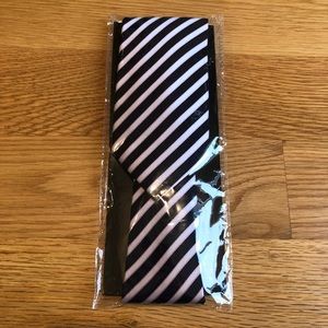 Navy, white, pink striped tie